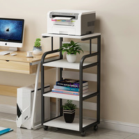 Rak Penyimpanan Printer Tiga Lapis Non-Lipat Sederhana Modern Bergerak Berdiri di Lantai Meja Kantor Samping Rumah untuk Mesin Utama