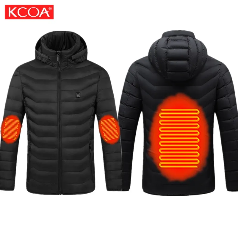 Factory Price Winter 100% Nylon 2 Zones Heated Warm Coat Usb Rechargeable Control Mens Heated Down Jacket