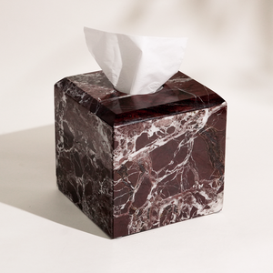 Boîte à mouchoirs de luxe en marbre VSTONE, <span class=keywords><strong>rouge</strong></span> et blanc, durable, écologique, portable, support de table pour salle de bain et salon - Product Image 2