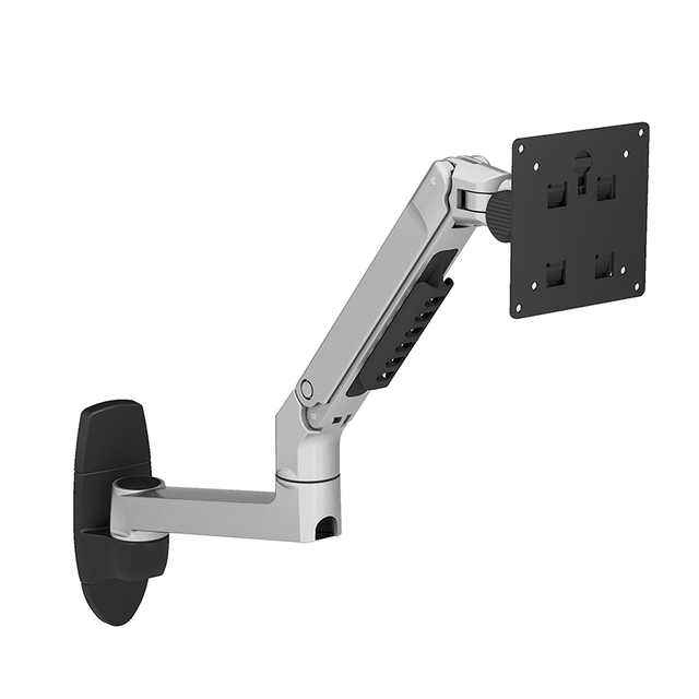 Wall Mount Monitor Arm Single Monitor Stand Gas Spring Adjustable Height 11KG Load Capacity 17''-27'' Screen 360 Rotation