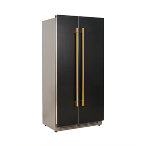 Réfrigérateur côte à côte <span class=keywords><strong>noir</strong></span> de 480 L avec grande poignée, intérieur en acier inoxydable 304, Inverter No Frost - Product Image 3