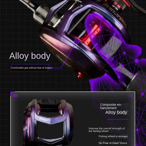 Carrete de Pesca BM200 para Pesca de Altura Freno de 13 kg Relación de Engranajes 7.1:1 Metal de Aluminio 11+1BB Carrete de Casting Baitcasting Equipo de Pesca - Product Image 2