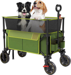 Groene 350L opvouwbare campingwagen met gaasopbergruimte - duurzaam, ruim voor buitenkamperen, gezinsuitjes, winkelen (OEM beschikbaar) - Product Image 2