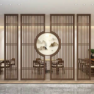 <span class=keywords><strong>Cloison</strong></span> de séparation en bois transparente pliable multifonctionnelle imperméable de style Art déco pour bureaux et salons intérieurs - Product Image 2