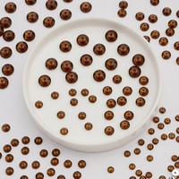 Perles de strass rustiques de 6 mm en topaze fumée et résine époxy, à dos plat, trou central, à coudre, pour pendentifs et fournitures de bijoux YAXI