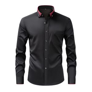 Camicie da <span class=keywords><strong>Uomo</strong></span> Europee All'Ingrosso con Bottoni Diamantati, Senza Stiratura, Elasticizzate, a Maniche Lunghe, Slim Fit per Affari - Product Image 5