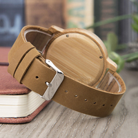 Montre-bracelet à quartz DODO DEER 2020 en bambou antique avec bracelet en cuir véritable, cadran à aiguilles tendance pour couples de marque