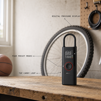 Compresseur d'air numérique portable sans fil 820 avec lumière LED 70W 2000mAh pour voiture, moto, vélo, ballon