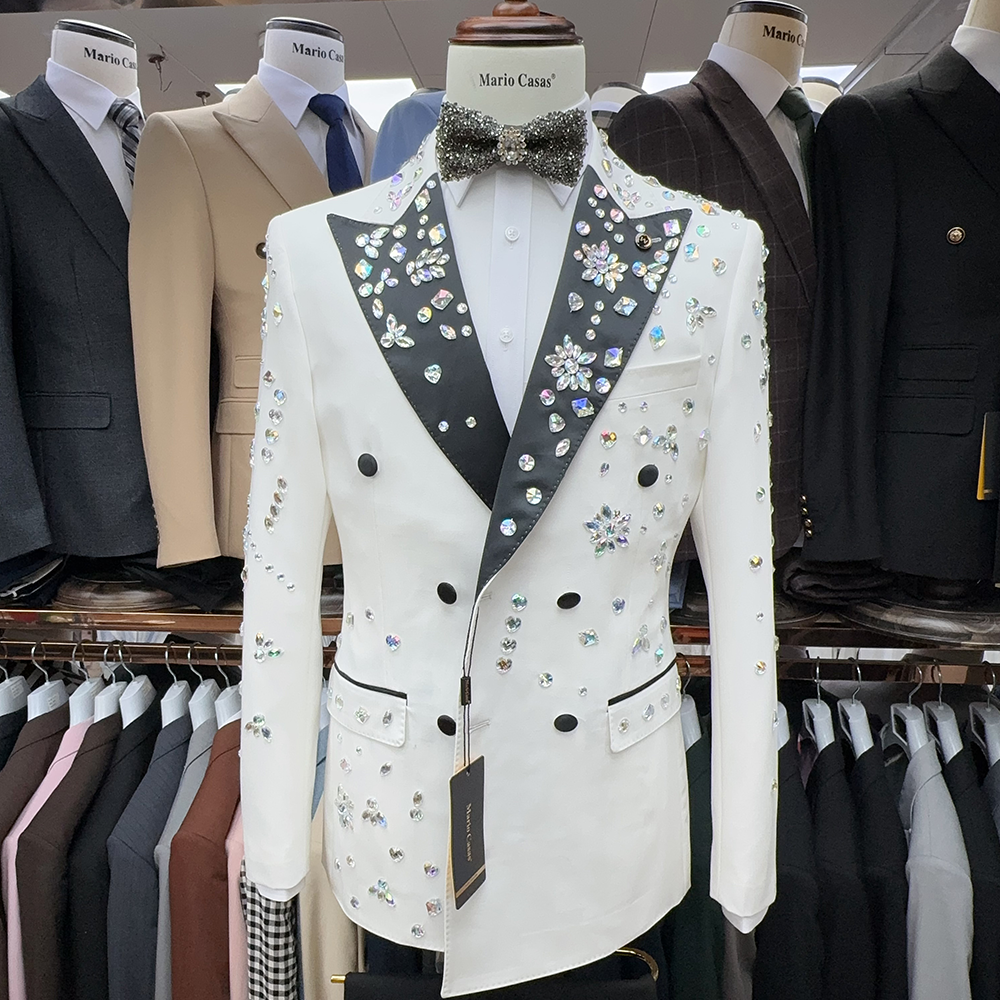 White-2pcs/set-Jacket  + pants