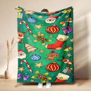 Manta de Franela con Motivos Navideños, Manta para Siesta, Manta Cálida para Invierno, Decoración para Fiestas, Súper Suave, Lavable a Máquina, Impresión Personalizada - Product Image 5