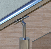 Accessoires de balustrade en acier inoxydable en gros, raccords de garde-corps en verre, support de main courante pour tuyaux