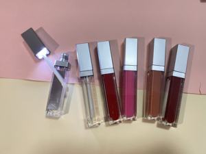 Brillo labial mate plateado de 7 ml al por mayor con luz LED, marca privada, libre de crueldad animal, brillo labial líquido vegano con espejo - Product Image 4