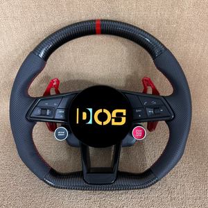 Volant <span class=keywords><strong>sport</strong></span> en cuir et fibre de carbone en forme de D personnalisé pour <span class=keywords><strong>Audi</strong></span> RS6 RS7 C8 avec palettes de changement de vitesse - Product Image 6