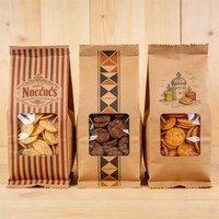 Sacs en papier kraft personnalisés de qualité alimentaire, écologiques, avec fenêtre, pour biscuits et snacks de boulangerie