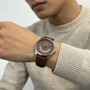 การออกแบบสร้างสรรค์ใหม่นาฬิกาควอทซ์แบบกลวงนาฬิกาแฟชั่นลำลองนาฬิกาสีกาแฟนาฬิกาผู้ชายนาฬิกากันน้ำ - Product Image 4