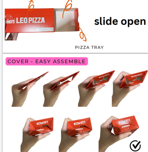 Custom Takeout 25 cm Pizza Sliding Box Baked Cheese Single Serving <strong>Slice</strong> Pizza Slide Open Drawer Box Fast Food Packaging - Product Image 5