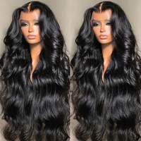 Perruque Body Wave Naturelle en Cheveux Humains Vierges Indiens, Densité 180-200, Perruque Frontale HD Lace, Cuticules Alignées, Idéale pour le Dropshipping