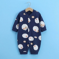 Barboteuse Bébé Imprimée Adorable à Manches Bouffantes, à Pois, en Coton Doux, Fermeture à Boutons Pression, Vêtement de Nuit Unisexe pour Nourrisson, Idéal Printemps