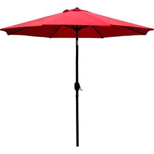 Sombrilla de Patio de Aluminio de 9 Pies con Manivela y Función de Inclinación, Color Rojo, para Uso en Exteriores, Patio o Playa - Product Image 1