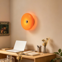 Lampe de nuit moderne minimaliste en forme de donut, décoration murale vintage sur le thème de la crème, lampe d'ambiance pour chambre à coucher, lumière décorative.