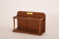 HUIXISHI Support de Rangement pour Pinceaux en Bois Massif - Organisateur de Fournitures Artistiques pour Bureau, Finition Noyer Clair Américain, Multi-Niveaux Ouvert