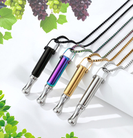 Collier anti-stress et anti-anxiété pour la respiration et la méditation, aide au retrait du tabac, en acier inoxydable plaqué or, unisexe, tendance