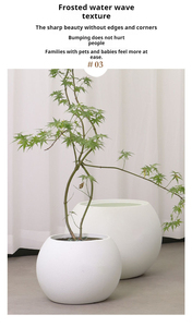 Jardinière en argile de magnésium Navire de sol sphérique innovant pour les magasins de décoration de maison de luxe Grande pièce maîtresse d'affichage <span class=keywords><strong>botanique</strong></span> - Product Image 3