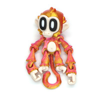Ornements singe articulés amusants imprimés en 3D personnalisables, aimant décoratif pour réfrigérateur à articulations mobiles, 8 cm
