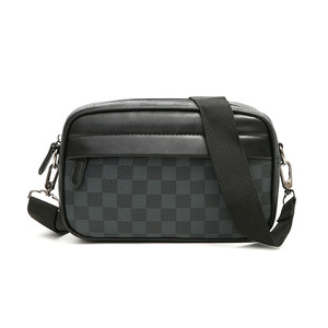 Bolso Bandolera Multifuncional para Hombre, Estilo Europeo y Americano 2025, Diseño a Cuadros, Estilo Cartero - Product Image 2