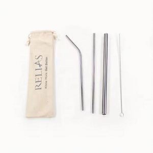 Pailles en acier inoxydable personnalisées avec logo, pailles écologiques en métal, couleur or rose, or noir, rouge, arc-en-ciel - Product Image 1