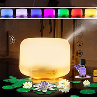 Diffuseur d'arôme d'usine 500ml grande capacité pleine effet de lumière Transparent diffuseurs d'arôme huile humidificateur d'air à ultrasons