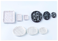 Fée jardin bricolage cuisine Miniature maison de poupée réaliste carré rond Rectangle nourriture fruits résine assiette servir bijoux plateau enfant jouet