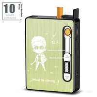 Distributeur automatique de cigarettes rechargeable, étui en aluminium, briquet avec filament en tungstène remplaçable, éclairage LED, logo personnalisé