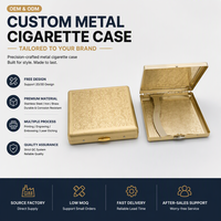 Porte-cigarettes classique en fer doré avec motif gaufré, boîte à cigarettes en métal avec clip à ressort, distributeur élégant