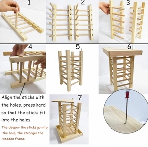 Mangeoire à foin pour lapin en bois massif inachevé Rectangle Boîte à nourriture en bambou Mangeoire pour lapin pour petit animal en gros - Product Image 6