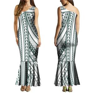 <span class=keywords><strong>Vestido</strong></span> de mujer polinesio estilo isleño elegante de un hombro Maxi cola de pez <span class=keywords><strong>vestido</strong></span> de mujer <span class=keywords><strong>vestido</strong></span> sin mangas de sirena de <span class=keywords><strong>talla</strong></span> grande ropa de mujer - Product Image 4