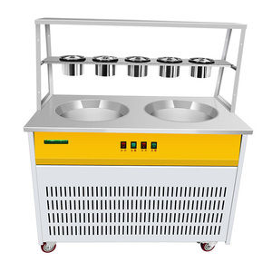Fried <b>Ice</b> <b>Cream</b> Roll <b>Machine</b> Frozen Yogurt Maker <b>Machine</b> With Scraper - Product Image 4
