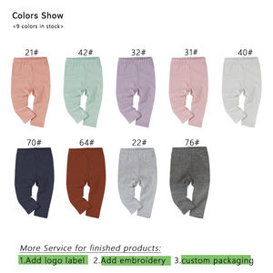 กางเกงเลกกิ้งเด็กผู้หญิงแบบเรียบ ยืดหยุ่นสูง ไซส์ 0-4 ปี ผ้าริบถัก ทอจากฝ้ายออร์แกนิค กางเกงจ็อกกิ้งเด็กวัยหัดเดิน สำหรับฤดูใบไม้ร่วงและฤดูหนาว สินค้ามาใหม่ - Product Image 2