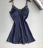 Pyjamas en Satin de couleur pure pour filles respirant été vêtements de nuit Sexy ménage Lingerie vêtements de maison