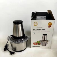 Penggiling Makanan Elektrik 2L 3L Otomatis, Penggiling Daging Kaca Stainless Steel, Pemotong Daging, Penggiling Daging oleh Meat Mincer Mixeur