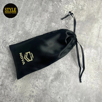 Promotion en gros : Sacs à cordon réutilisables et durables en satin polyester et soie, 12,5x25cm, avec logo personnalisé pour le rangement de cosmétiques et de bijoux