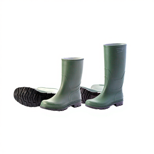 TTAKE Green PVC Knee-High Boot With Black Sole Safety Footwear - Product Image 2