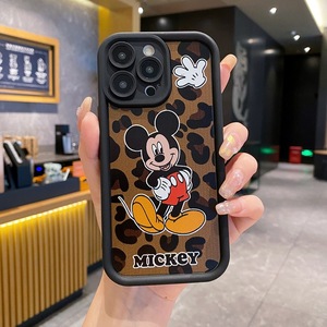 Vente en gros de dessin animé mignon <span class=keywords><strong>Mickey</strong></span> imprimé léopard offre spéciale étui de téléphone portable pour <span class=keywords><strong>Iphone</strong></span> 16 17 Pro Max <span class=keywords><strong>X</strong></span> XR XSMAX 14 15 housse de téléphone - Product Image 4