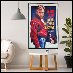 ป้ายโปสเตอร์เจมส์ ดีน แบนเนอร์ภาพยนตร์การ์ตูน ของตกแต่งบ้าน ป้ายแขวน มีห่วงตาไก่ 4 จุดที่มุม ขนาด 3x5 ฟุต - Product Image 5