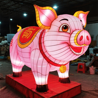 Chinesisches Tierkreiszeichen Schwein LED-Laterne Wasserdichte Außenbeleuchtung für Neujahrsdekoration