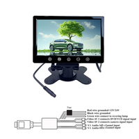Monitor de Coche con Pantalla Táctil HD de 7 Pulgadas, con CarPlay y TV, Entrada de Video de 2 Canales, Cámara de Reversa, Reproductor MP5 y CCTV, Pantalla TFT LCD para Reposacabezas