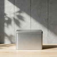 Boîte en fer blanc rectangulaire personnalisée de qualité stable JH pour le stockage de pain, chewing-gum, sandwichs, pâtes, nouilles, chips et autres aliments.