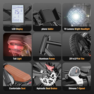 <span class=keywords><strong>Bicicleta</strong></span> Eléctrica Híbrida de Montaña Ridstar Q20 Luxe 48v 20Ah con Batería de Litio, <span class=keywords><strong>Bicicleta</strong></span> Eléctrica Todoterreno con Llantas Gruesas para Adultos - Product Image 5