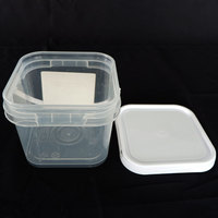 Seau à miel carré en plastique de qualité alimentaire, seau rectangulaire en plastique avec couvercle et poignée, vente chaude