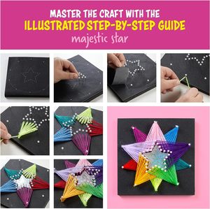 Kit d'art 3D en ficelle Perfect Kraft, licorne et étoile, jouets en ficelle, activités artistiques et artisanales, jouets éducatifs pour enfants - Product Image 4